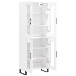 Berkfield Elegant Highboard White 69.5X34X180 Cm Engineered Wood - thumbnail 4