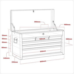 Sealey Ap2201Bb American Pro Topchest 6 Drawer - Red/grey - thumbnail 3