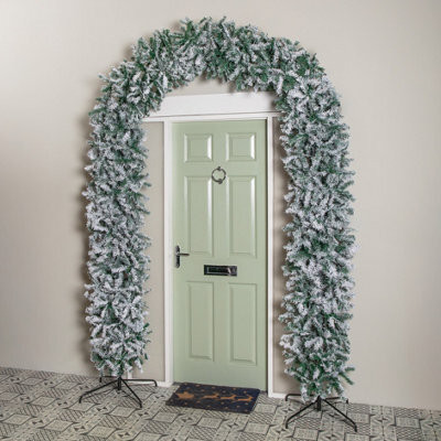 8Ft (2.55M) Samuel Alexander Single Door Snow Flocked Christmas Tree Arch With 2000 Tips - image 1