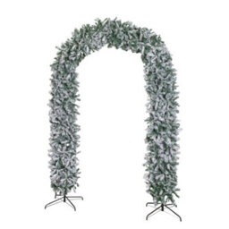 8Ft (2.55M) Samuel Alexander Single Door Snow Flocked Christmas Tree Arch With 2000 Tips - thumbnail 9