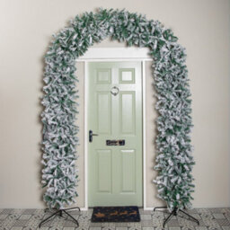 8Ft (2.55M) Samuel Alexander Single Door Snow Flocked Christmas Tree Arch With 2000 Tips - thumbnail 2