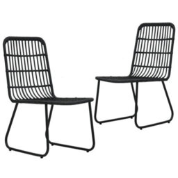Berkfield 3 Piece Outdoor Dining Set Poly Rattan And Glass - thumbnail 3