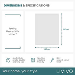 Livivo Super Soft Flannel Fleece Blanket - Double Bed & Couch Throw - Turquoise - thumbnail 9