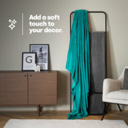 Livivo Super Soft Flannel Fleece Blanket - Double Bed & Couch Throw - Turquoise - thumbnail 5