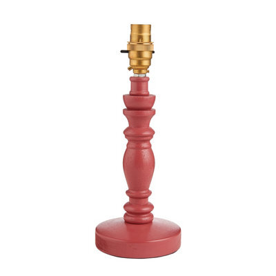 Loops Satin Pink Clay Table Lamp Base With Aged Brass Accent - B22 Compatible Led - image 1