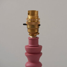 Loops Satin Pink Clay Table Lamp Base With Aged Brass Accent - B22 Compatible Led - thumbnail 3