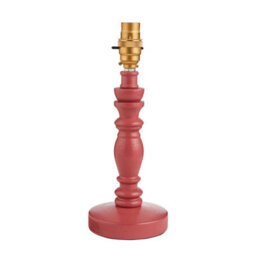Loops Satin Pink Clay Table Lamp Base With Aged Brass Accent - B22 Compatible Led - thumbnail 1