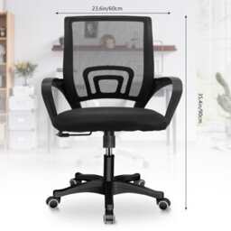 Swivel Mesh Ergonomic Office Chair Computer Desk Chair Adjustable Height Black - thumbnail 2