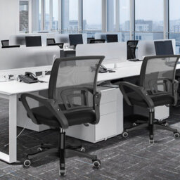 Swivel Mesh Ergonomic Office Chair Computer Desk Chair Adjustable Height Black - thumbnail 3