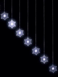 Snowtime Snowflake 'v' Christmas Curtain Light - In Or Outdoor - 1.2M Warm White Leds - thumbnail 2