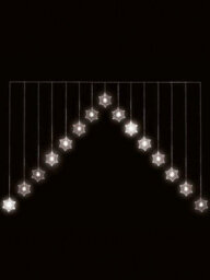 Snowtime Snowflake 'v' Christmas Curtain Light - In Or Outdoor - 1.2M Warm White Leds - thumbnail 1