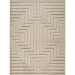 Livabliss Le Mans-Modern Beige 3D High & Low Pile Textured In- & Outdoor Rug 200 X 275 Cm Easy Care, Non Shedding - thumbnail 1