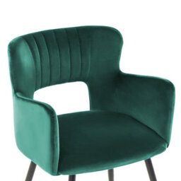 Beliani Set Of 2 Dining Chairs Sanilac Velvet Emerald Green - thumbnail 7