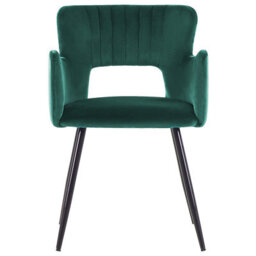 Beliani Set Of 2 Dining Chairs Sanilac Velvet Emerald Green - thumbnail 4