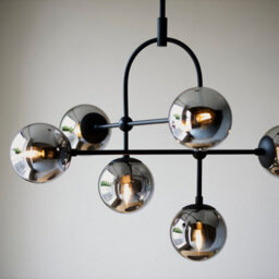Luminosa Lighting Luminosa Trieste Globe Pendant Ceiling Light Matt Black, Smoked Mirror Glass - thumbnail 5