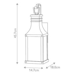 Luminosa Lighting Elstead Beacon Hill 1 Light Small Outdoor Wall Lantern Museum Black Ip44 - thumbnail 2