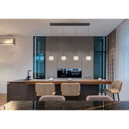 Luminosa Lighting Luminosa Fogsy Bar Pendant Ceiling Light Matt Black Smoke Glass Shade 4X Led 4000K - thumbnail 5