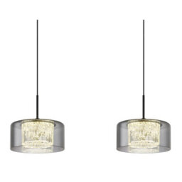 Luminosa Lighting Luminosa Fogsy Bar Pendant Ceiling Light Matt Black Smoke Glass Shade 4X Led 4000K - thumbnail 4