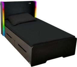 X Rocker X-Rocker Electra Rgb Single Gaming Bed With Underbed Storage Drawers, Neo Motion Sync Lighting With 90X190Cm Mattress - Black - thumbnail 5