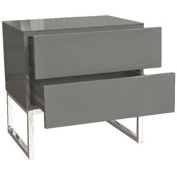 Furniture in Fashion Strada High Gloss Bedside Cabinet With 2 Drawers In Grey - thumbnail 4