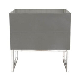 Furniture in Fashion Strada High Gloss Bedside Cabinet With 2 Drawers In Grey - thumbnail 3