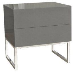 Furniture in Fashion Strada High Gloss Bedside Cabinet With 2 Drawers In Grey - thumbnail 2