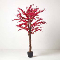 Homescapes Artificial Cerise Pink Handcrafted Blossom Tree With Silk Flowers, 5 Ft