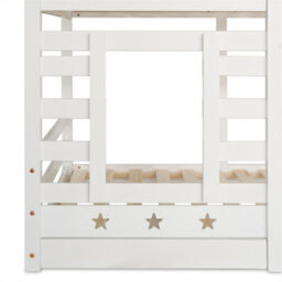 Abrihome Children Solid Pine Wood Bunk Bed With Storage & Window, 190X90Cm (3Ft Single), White - Twin Sleeper Cabin Bed For Kids - thumbnail 7