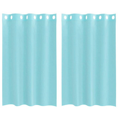 Berkfield Durable Voile Curtains With Grommets 2 Pcs Turquoise