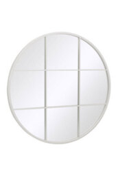 Mirroroutlet The Circulus White Metal Framed Round Window Wall Mirror 80Cm X 80Cm - thumbnail 3
