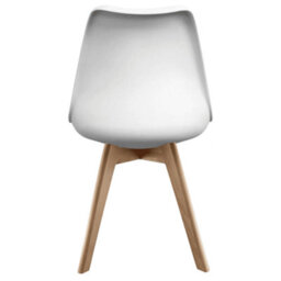 Fusion Living Soho White & Bright Pink Plastic Dining Chair With Squared Light Wood Legs - thumbnail 3