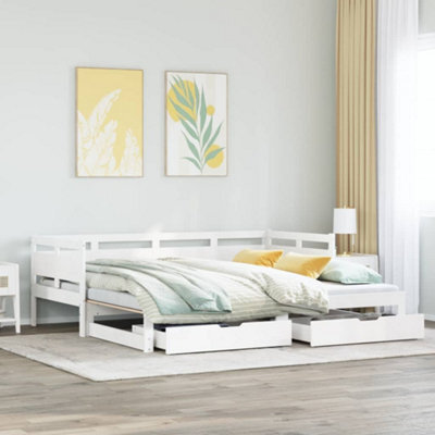 Berkfield Daybed With Trundle And Drawers Without Mattress White 80X200 Cm - image 1