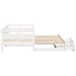 Berkfield Daybed With Trundle And Drawers Without Mattress White 80X200 Cm - thumbnail 6