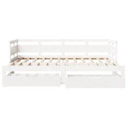 Berkfield Daybed With Trundle And Drawers Without Mattress White 80X200 Cm - thumbnail 4