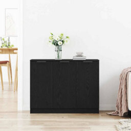 Berkfield Sideboard Black Oak 90,5X30X70 Cm Engineered Wood - thumbnail 4