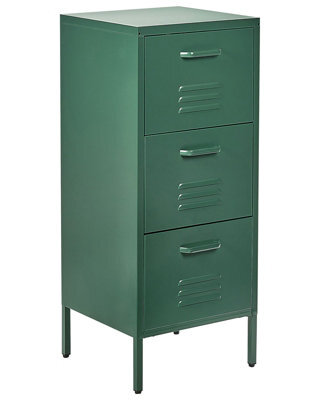 Beliani Storage Unit Wostok Metal Dark Green - image 1