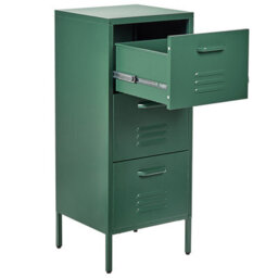 Beliani Storage Unit Wostok Metal Dark Green - thumbnail 5