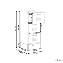 Beliani Storage Unit Wostok Metal Dark Green - thumbnail 3