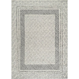 Livabliss Freud-Modern Ivory Black High Pile Living Dining Bedroom Rug 120 X 170 Cm Easy Care, Non Shedding - thumbnail 1