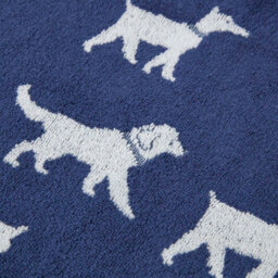 Homescapes Navy Dog Pattern 100% Cotton Hand Towel - thumbnail 3