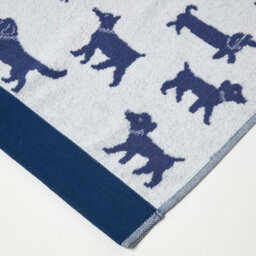 Homescapes Navy Dog Pattern 100% Cotton Hand Towel - thumbnail 5