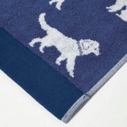 Homescapes Navy Dog Pattern 100% Cotton Hand Towel - thumbnail 4