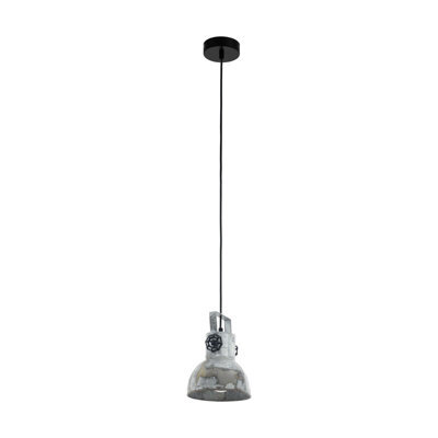 Stylish Black And Raw Steel Hanging Ceiling Pendant Light - Industrial Design - image 1