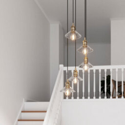 GoodHome Northwich Round Satin Pewter Effect 5 Lamp Led Pendant Ceiling Light, (Dia)250mm