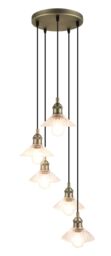 GoodHome Northwich Round Satin Pewter Effect 5 Lamp Led Pendant Ceiling Light, (Dia)250mm - thumbnail 2