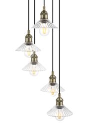 GoodHome Northwich Round Satin Pewter Effect 5 Lamp Led Pendant Ceiling Light, (Dia)250mm - thumbnail 4