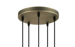 GoodHome Northwich Round Satin Pewter Effect 5 Lamp Led Pendant Ceiling Light, (Dia)250mm - thumbnail 5