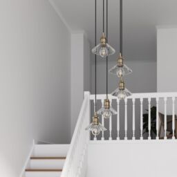 GoodHome Northwich Round Satin Pewter Effect 5 Lamp Led Pendant Ceiling Light, (Dia)250mm - thumbnail 6