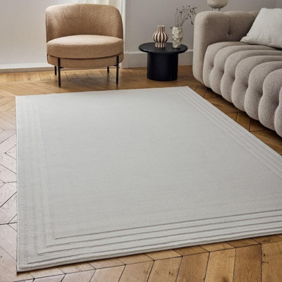 The Rugs Carmel Cream Bordered Area Rug And Runner Non Shedding, Stain Resistant, Soft - image 1