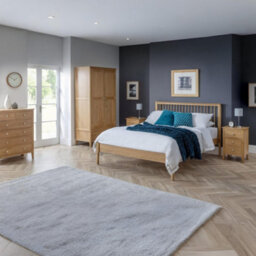 Oakham Premium Oakmere 2 Door & 1 Drawer Wardrobe In Natural Satin Lacquer - thumbnail 7